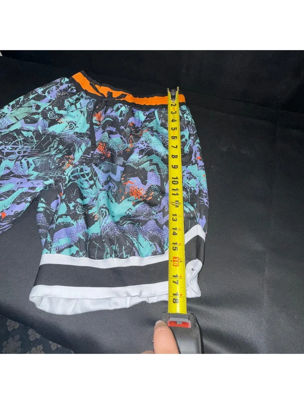 Men's Athletic Shorts with Abstract Pattern and Zipper Pocks